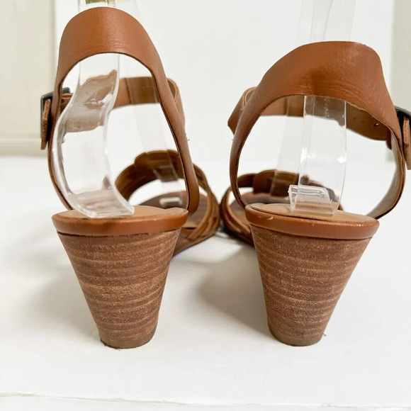 Susina Womens Sandals Wedge Heel Strappy Leather Ankle Strap Brown Size 9 - Picture 7 of 9